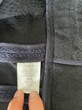 Vince Navy Textured Open-Front Jacket